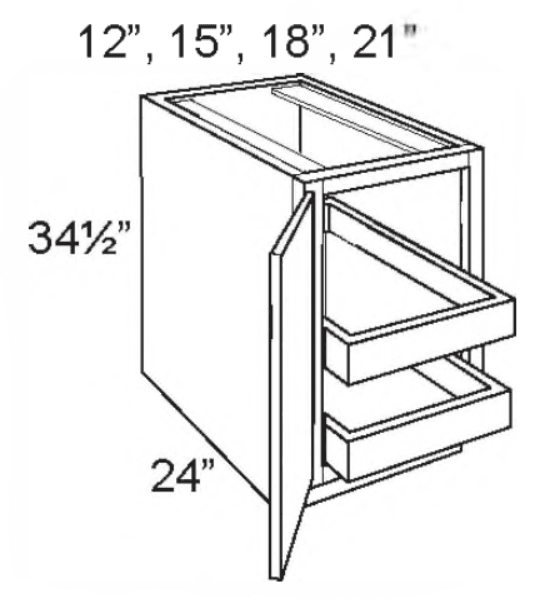 B21-FH-ROT-2 - Base W/fhd/two Roll Out Trays