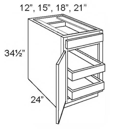 B15-ROT-2 - Base W/ Two Roll Out Trays
