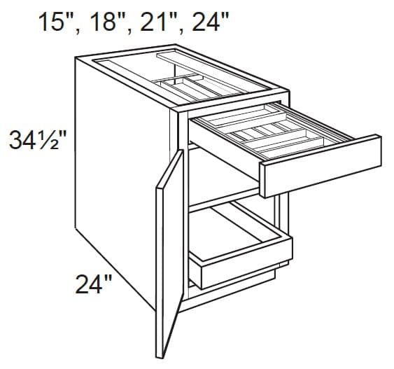 B18-ROT-1-WTCD - Base W/ One ROT & 2-Tier Cutlery Divider