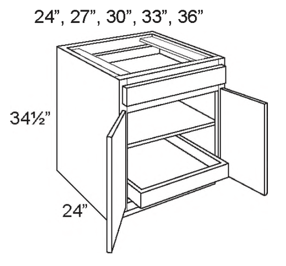 B30-ROT-1 - Base W/ One Roll Out Tray