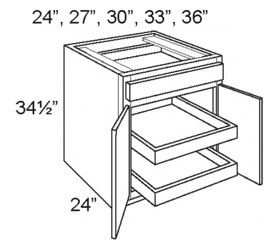 B36-ROT-2 - Base W/ Two Roll Out Trays