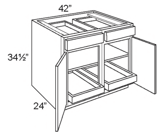B42-ROT-1 - Base W/2 roll-out Trays