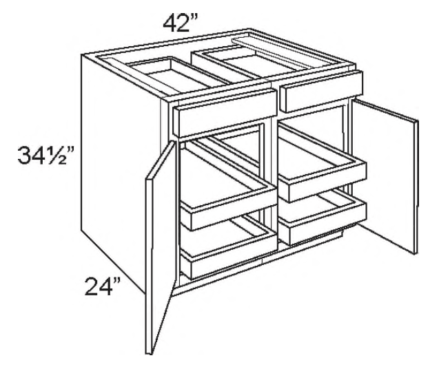 B42-ROT-2 - Base W/2 roll-out Trays