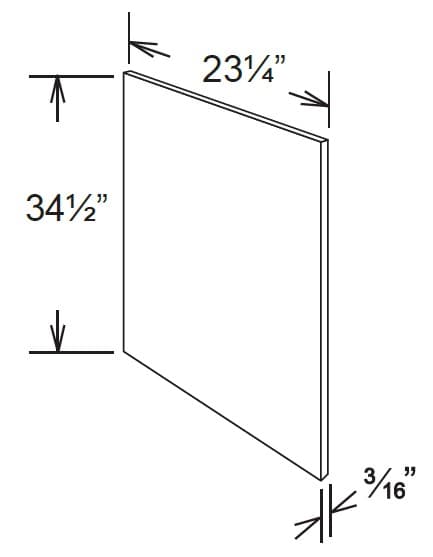 BEFP - Base End Finished Panel 23.25 X 34.5 Loose Left (or Right) Side
