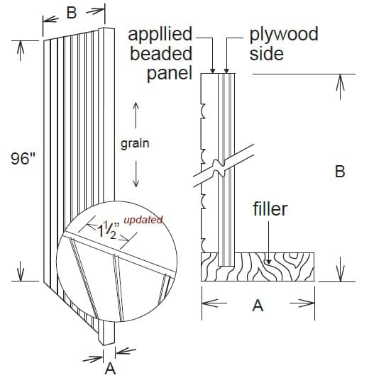 BRR33096 - 96" High x 30" Deep Beaded Ref Return Panel 3" Right