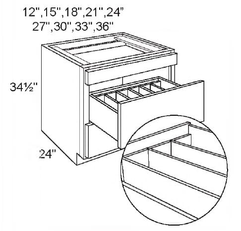 DB27-MS - 3 Drawer Base 27 MS