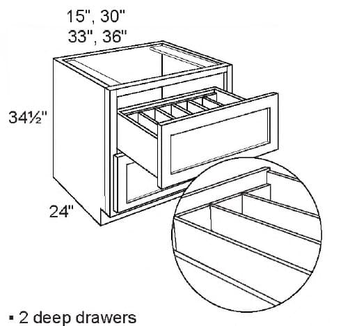 DB30-2-MS - 2 Drawer Base 30 MS