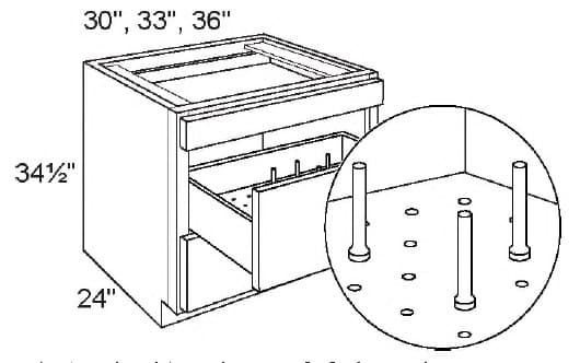 DB36-DS - 3 Drawer Base 36 DS