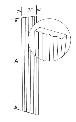 FF342 - Base Fluted Filler 3" X 42"