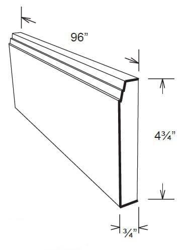 OGP8 - Bottom Molding - (BT 30"w) Ogee Pilaster (Profile Top)