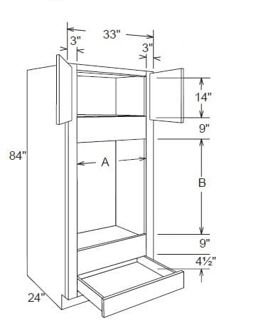 OVD3384 - Oven Drawer Cabinet 84"h