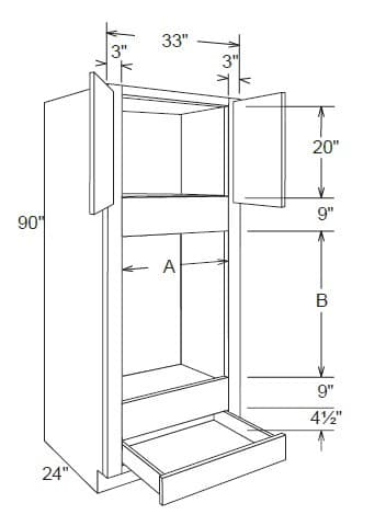 OVD3390 - Oven Drawer Cabinet 90"h