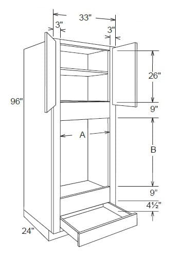 OVD3396 - Oven Drawer Cabinet 96"h