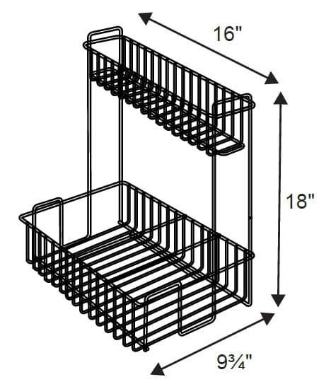 PWB-C - Pull Out Wire Basket Organizer - Chome {install left or right}