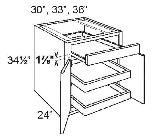 RB33-ROT-2 - Range Base W/ Two Roll Out Trays