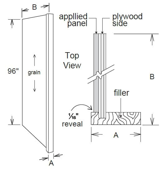 RR396 - 96" High x 24" Deep Ref Return Panel 3" Right