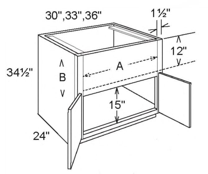 SBA36 - Sink Base W/Apron Front
