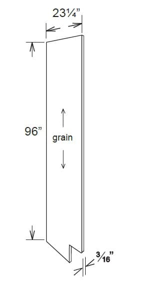 TEP - Tall Skin 96" X 13-24" X 1/4" Left Side
