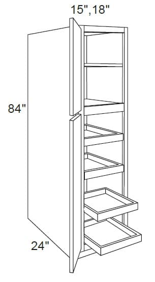 U158424-ROT-4 - Utility W/roll Out Trays