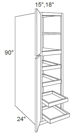 U159024-ROT-4 - Utility W/roll Out Trays