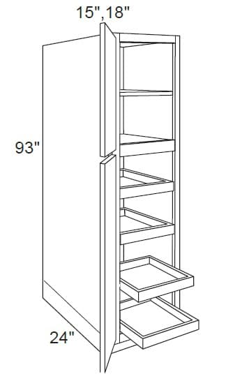 U159324-ROT-4 - Utility W/roll Out Trays