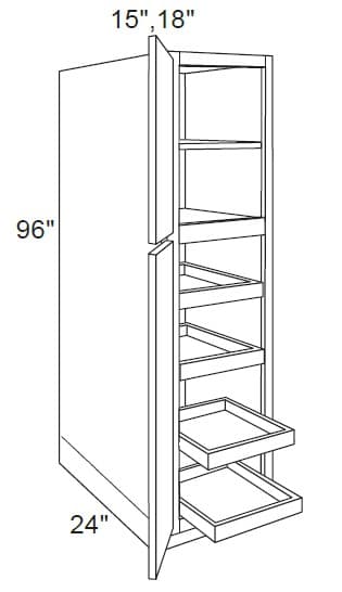 U189624-ROT-4 - Utility W/roll Out Trays