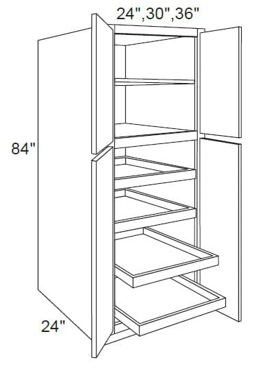U368424-ROT-4 - Utility W/roll Out Trays