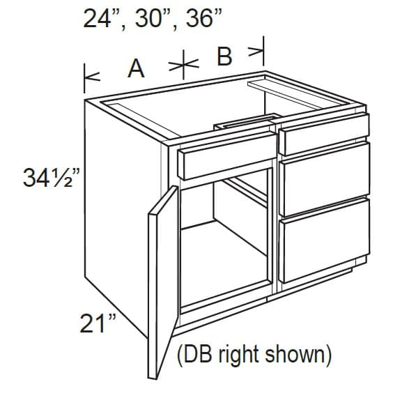 VCD24-R - Vanity Combo Unit Drawers Right