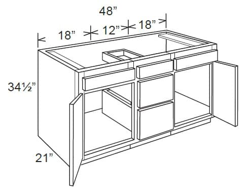 VSB3D48 - Vanity Combo Unit, 3 Drawers