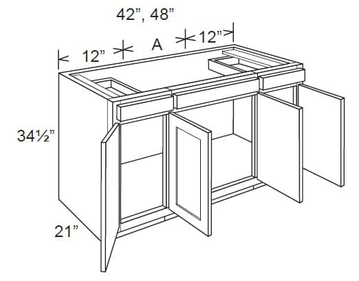VSBD48 - Vanity Combo Unit, 2 Drawers