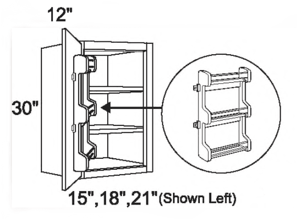 W1830-SRK - Wall W/Spice Rack