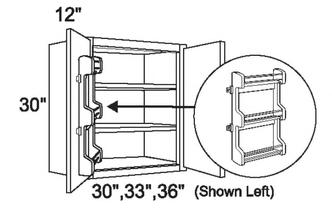 W3630-SRK-R - Wall W/Spice Rack