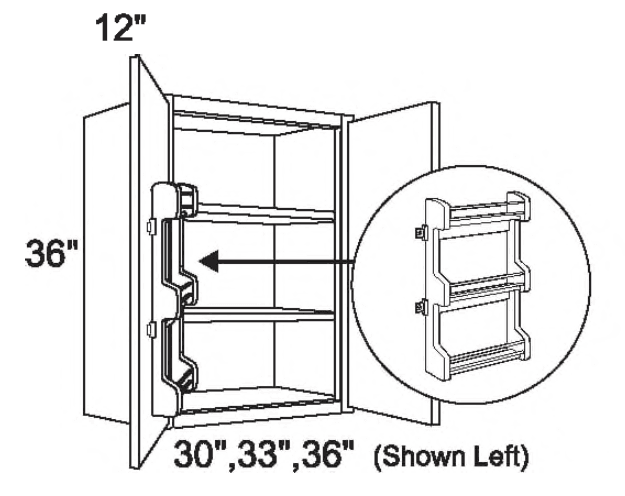 W3636-SRK-R - Wall W/Spice Rack