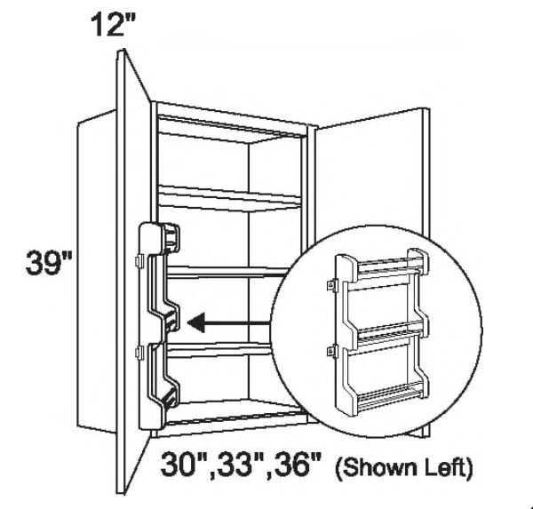 W3039-SRK-R - Wall W/Spice Rack