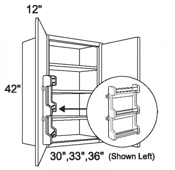 W3642-SRK-R - Wall W/Spice Rack
