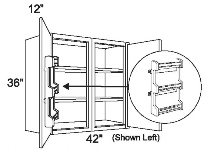 W4236-SRK-R - Wall W/Spice Rack