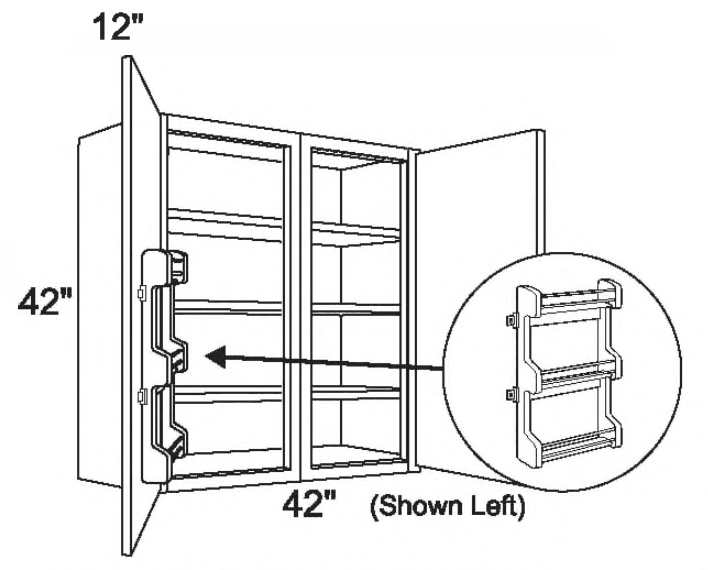 W4242-SRK-R - Wall W/Spice Rack