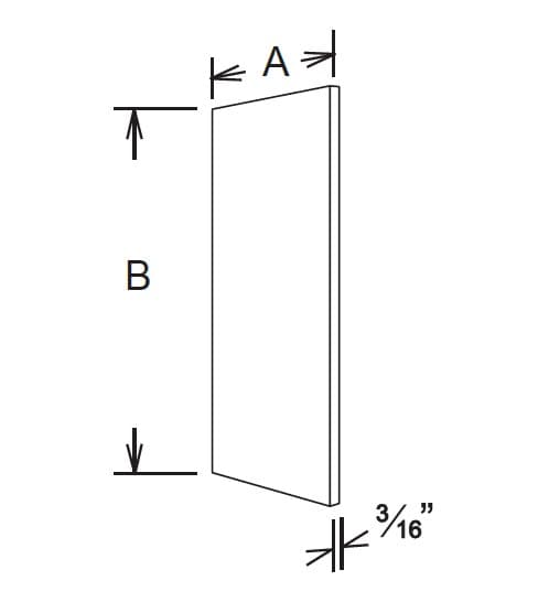 WEP1236 - Wall End Panel 11.25 X 36 Loose Left (or Right) Side