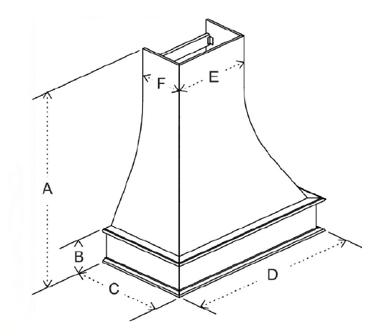 WRH4248-ART - Wall Wood Range Hood Artisan 42"